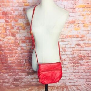 Vintage Y2K Toni Small Red Leather Crossbody Bag